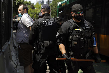 police at Seattle protest