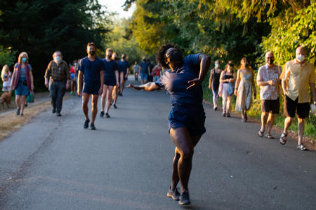People dancing in the park