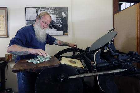 Man at a machine 
