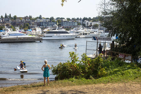 People on a shore