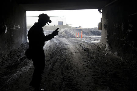 A miner at a facility in Roundup, Montana, in 2010. (Photo by Janie Osborne/AP Photo)