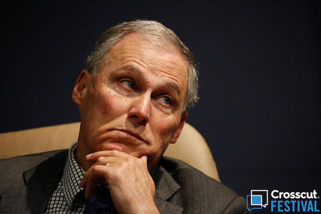 Gov. Jay Inslee at the Crosscut Festival in 2018