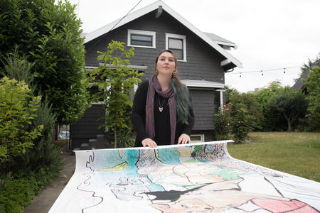 Ryan Feddersen outside her Tacoma home