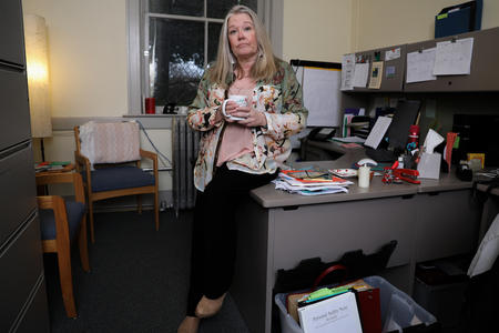 Social worker Denise Malm at the Wallingford Community Senior Center in Seattle