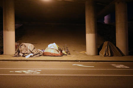 Tents under an overpass in Seattle