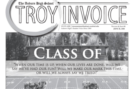A 2011 edition of Auburn High School's newspaper the Troy In Voice.