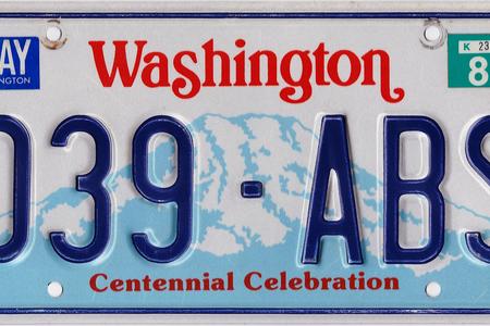 Washington State license plate