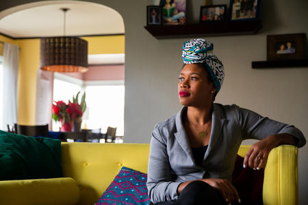 Angela Tucker at her home in Bellingham, Washington.