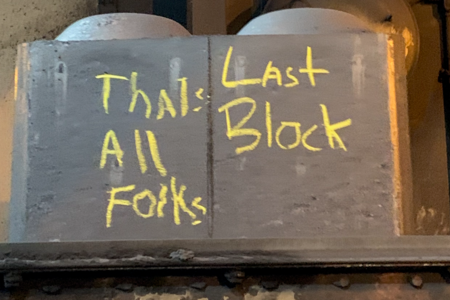 grafitti inside the aluminum plant