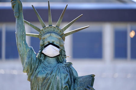 Statue of Liberty with mask