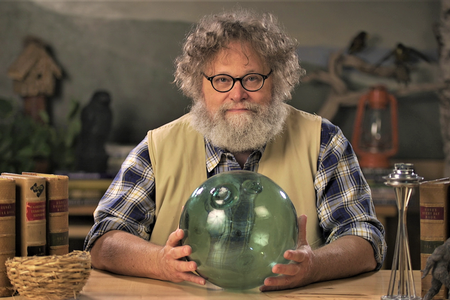 Knute Berger holds a Japanese glass float