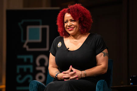 Nikole Hannah-Jones on stage at Crosscut Festival