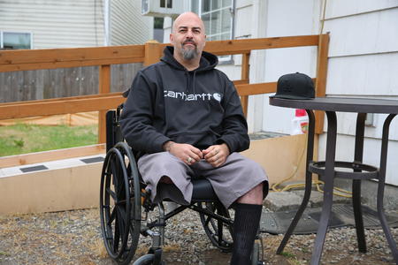 A man in a wheelchair