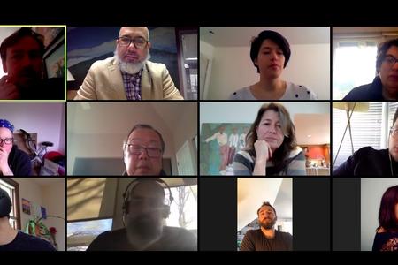 Crosscut staffers on a video call on Zoom
