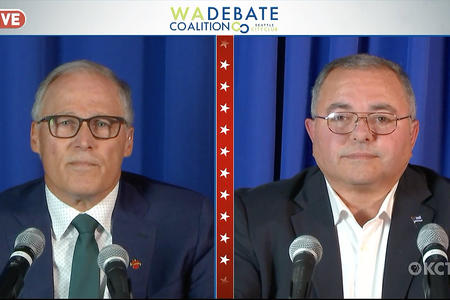 Gov. Jay Inslee and Loren Culp