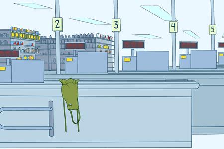 empty grocery store illustration