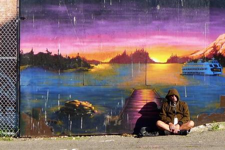homeless sunset