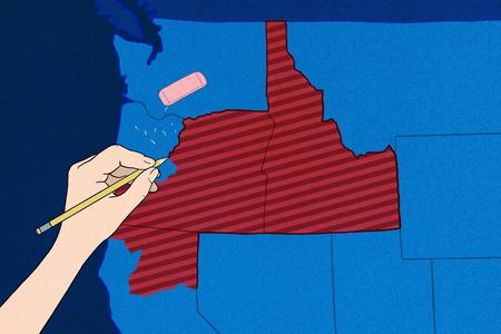 an illustration of a supersized Idaho