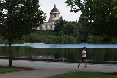 Washington state's capital building is seen in Olympia, Washington on Thursday, June 14, 2017. (Matt M. McKnight/Crosscut)