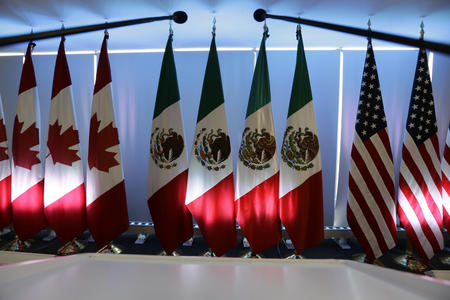 Canada, Mexico, and American flags