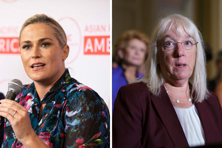 Picture of U.S. Sen. Patty Murray, D-Washington, and her GOP challenger, Tiffany Smiley 