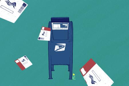a mail box with ballots