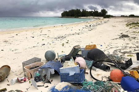 Plastics on the beach
