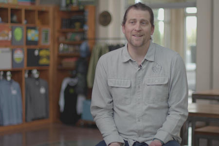 Kevin Quinn sits in the taproom of Bale Breaker Brewing