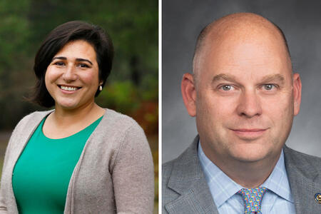 Head shots of both candidates. 