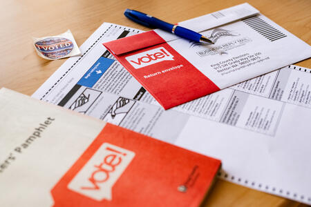 A ballot and voter guide.