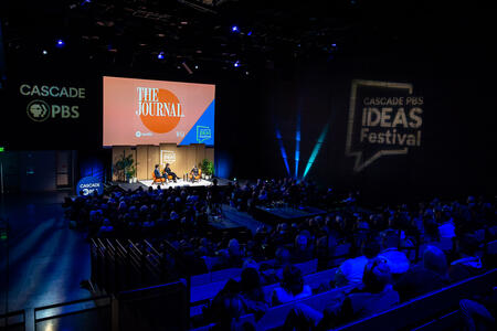 view of the stage at the Cascade PBS Ideas Festival 2024